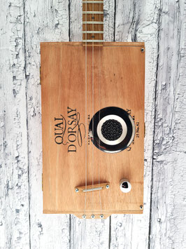 Cigar box guitar 3 cordes- QUAI D'ORSAY LARGE BOIS BRUT