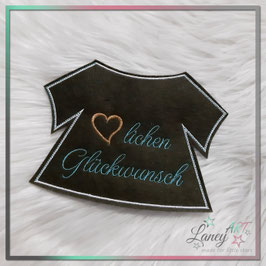 Flaschenhemd • Stickdesign "Herzlichen Glückwunsch"