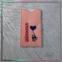 Schokihülle • Stickdesign "Glückwunsch & Katze"