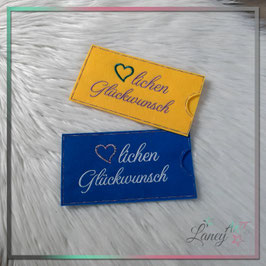 Schokihülle • Stickdesign "Herzlichen Glückwunsch"