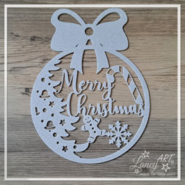 Türschild "Christbaumkugel mit Schleife" Design: Merry Christmas