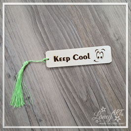 Lesezeichen Holz "Keep Cool & Smiley"