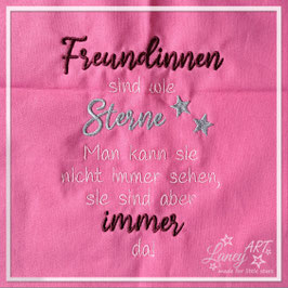 Baumwollbeutel (groß) "Freundinnen - Sterne" - SPRUCH