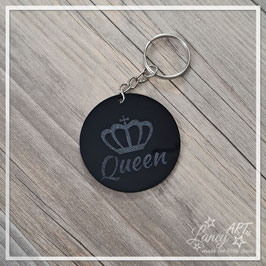 Schlüsselanhänger Acryl rund "Krone & Queen"