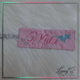 Lesezeichen "Fee & NAME" Wunschstoff - Design: Mila