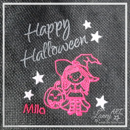 Jutetasche "Halloween Hexe & Name" - Design: Mila