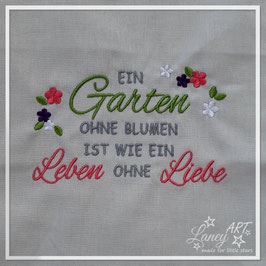 Baumwollbeutel (groß) "Spruch Garten - Leben - Liebe"