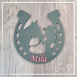Hufeisen (3D-Druck) "NAME" - Beispiel: Mila