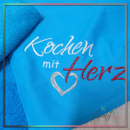 Geschirrtuch "Kochen mit Herz"