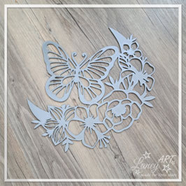 Türschild - Fensterdeko  "Schmetterling mit Blümchen"