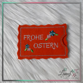 Gutscheinhülle/ Geldhülle - Motiv: Blümchen & "FROHE OSTERN"
