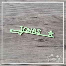 GLAS-MARKIERUNG (3D-Druck) "NAME & Stern" Design: JONAS