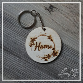 Schlüsselanhänger Holz rund "Home"