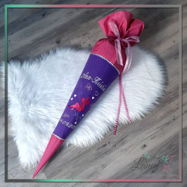 Schultüte "Name & Fee" Stickdesign Ann-Kristin (Wunschstoff)