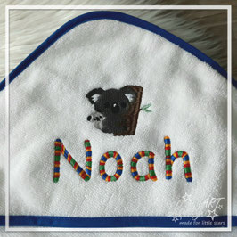 Baby-Kapuzenhandtuch "NAME & Koala" - Beispiel: Noah