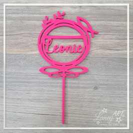 Caketopper (3D-Druck) "Fisch & NAME" Beispiel Leonie