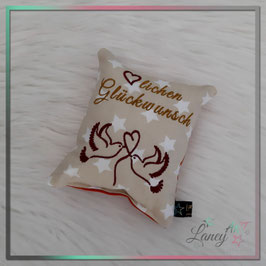 Minikissen "Hochzeit" - Design: "Herzlichen Glückwunsch - Täubchen"