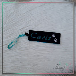 Lesezeichen "Pfoten & NAME" Wunschstoff - Design: Caris