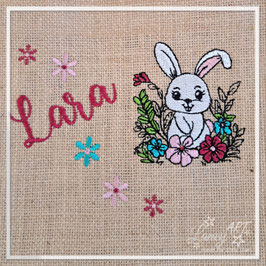 Jutetasche "Flower Hase" - Design: Lara