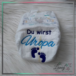 Bestickte Windel - "Uropa & Babyfüße" (Wunschfarbe)