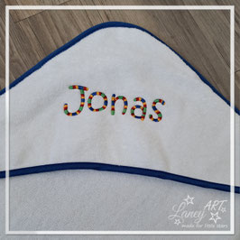 Baby-Kapuzenhandtuch "NAME" - Beispiel: Jonas