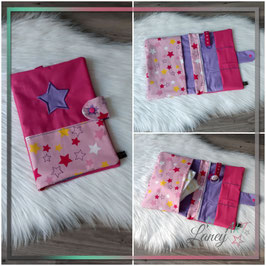 Windeltasche mit Druckknopf "WUNSCHSTOFF" & Stickerei
