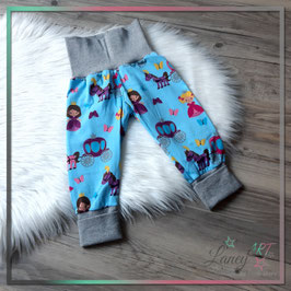 Kinderhose (68/74) • "Princess mit Kutsche" (Blau-Grau)