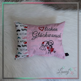 Erinnerungskissen "Hochzeit" - Design: "Herzlichen Glückwunsch - Brautpaar"