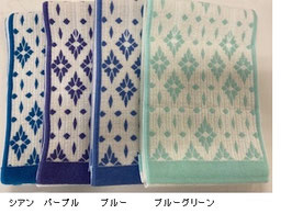 接触冷感　抗菌タオルマフラー　ダイヤ柄　￥3,300（税込み）