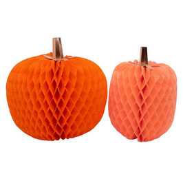 Halloween Honeycomb Pumpkins