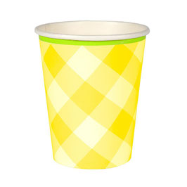 Becher gelb gingham