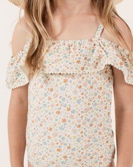 Badkleid onepiece flower field off the shoulder