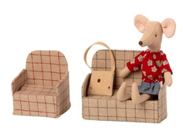 Couch kariert, Maus grün