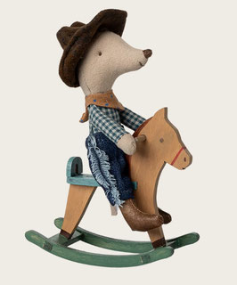 Cowboy Maus auf Schaukelpferd, little brother