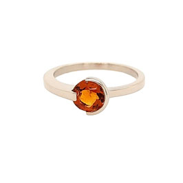 Bague "Soleil levant" - Citrine de Madère - Or gris palladié