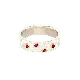 Bague "Puces" - Rubis - Argent & Or