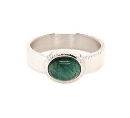 Bague "voyage" - Tourmaline Verte - Argent