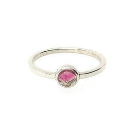 Bague "Solitaire" - Tourmaline Rose - Argent
