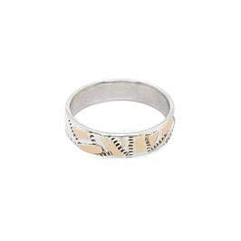 Anneau  "Patchwork Brume" - Argent et Or