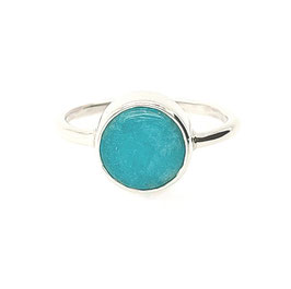 Bague "Solitaire" - Amazonite - Argent