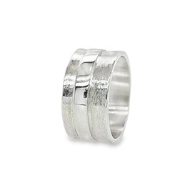 Bague "Illusion" - XL - Argent