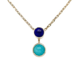 Collier "Duo" - Amazonite et Lapis lazuli - Argent