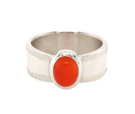 Bague "Romance" - Cornaline - Argent