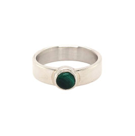 Bague "Simplicité" - Malachite- Argent
