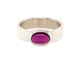 Bague "Simplicité" - Grenat - Argent