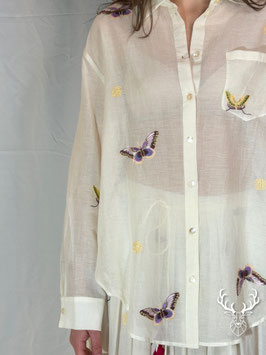 Camicia Farfalle Bianca Dixie