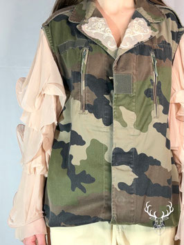 Giacca Maniche Tulle Camouflage Front Street