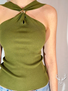 Top Incrocio Gioiello Verde Kontatto