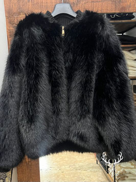 Bomber Eco-Pelliccia Nera Anita