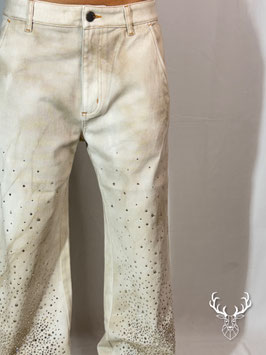 Classic Pantalone Palazzo Effetto Marmo Strass Rossano Perini